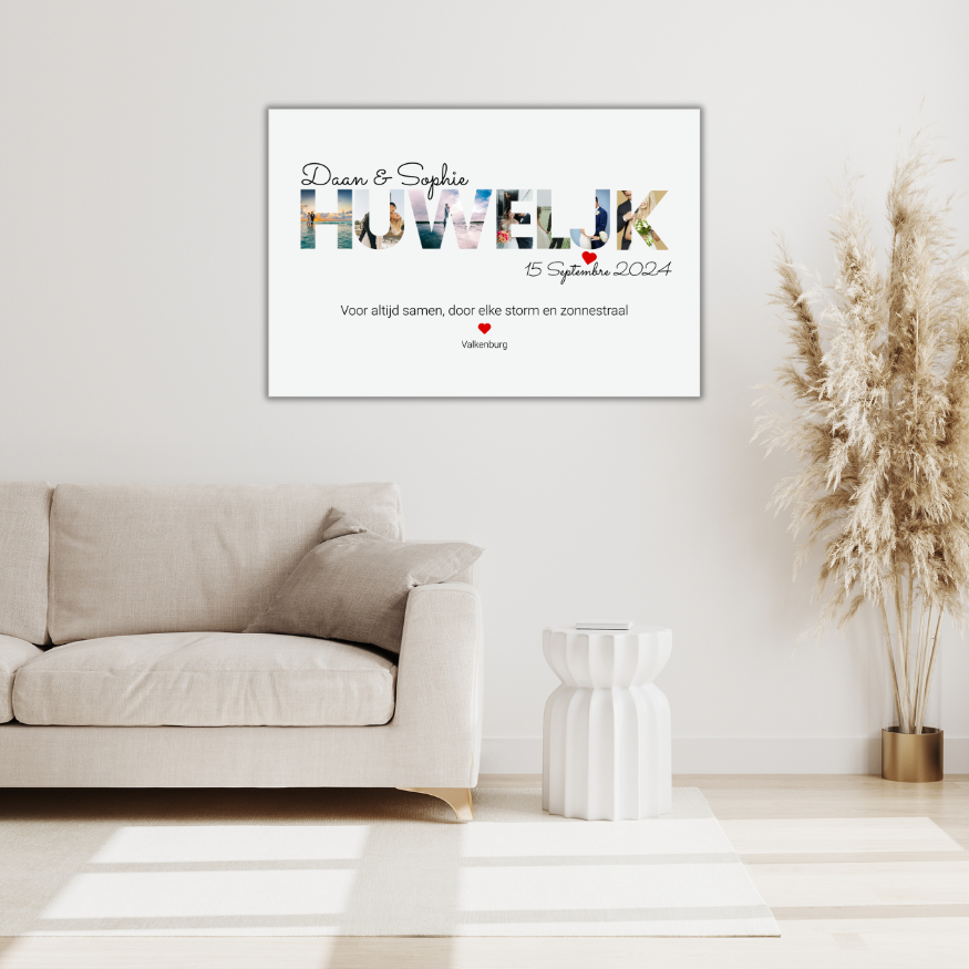 Die Braut und der Bräutigam – personalisierte Leinwand