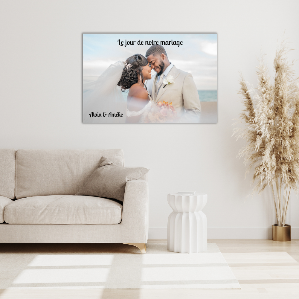Unser Hochzeitstag – personalisierte Leinwand