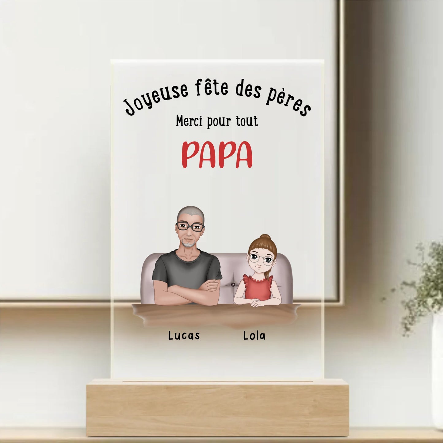 Padre e figlio sul divano - Targa personalizzata