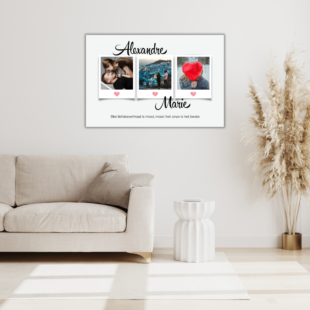 Die Braut und der Bräutigam – personalisierte Leinwand