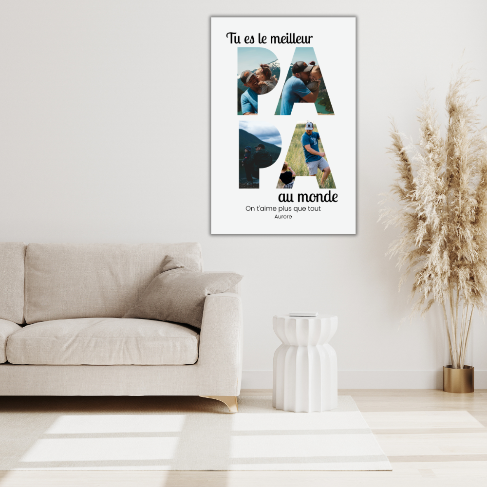 Tu es le meilleur PAPA -Toile personnalisée