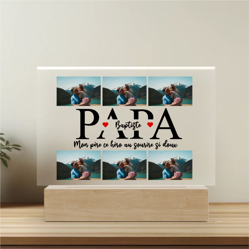 Papà e foto - Targa personalizzata