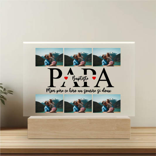 Papà e foto - Targa personalizzata