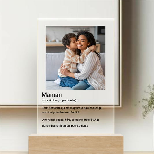 Definizione di mamma - Targa personalizzata