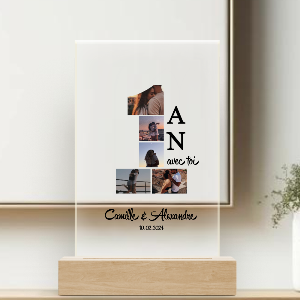 1 Jahr Liebe – Personalisierte Plakette