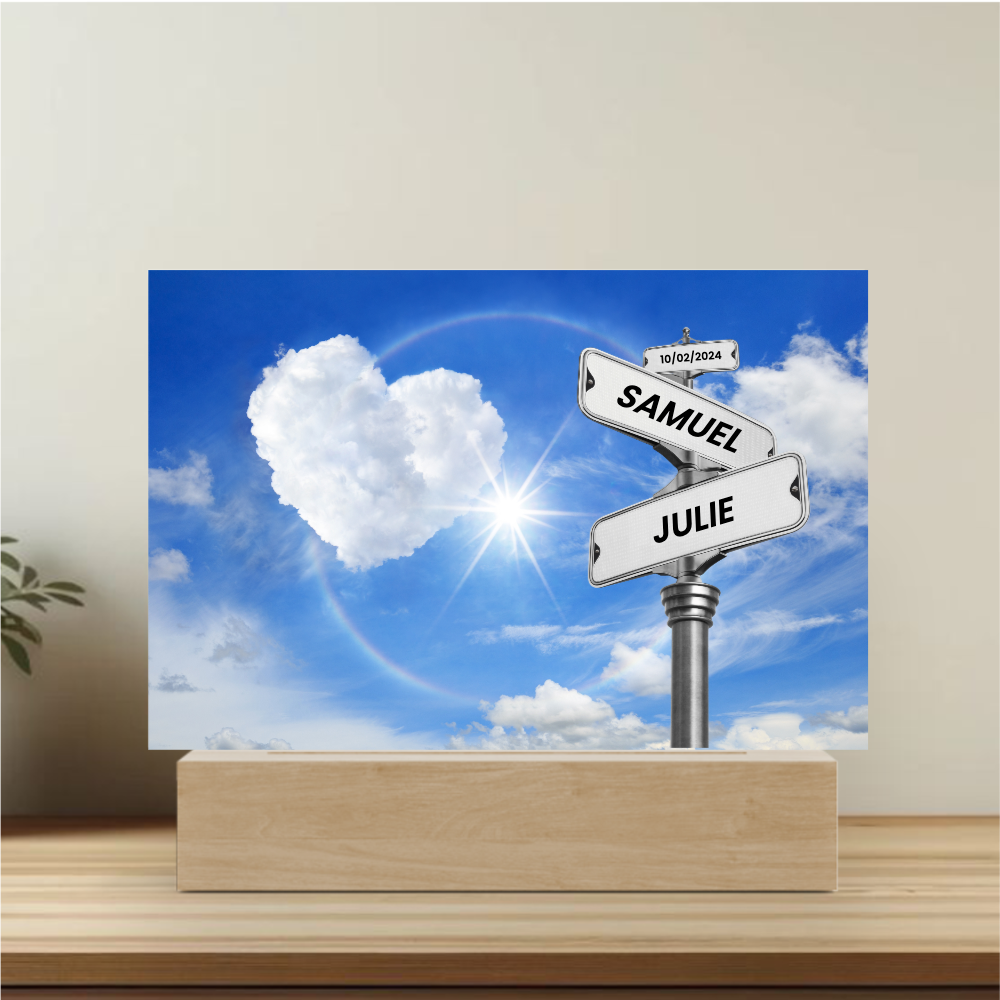 Herz des Himmels – personalisierte Plakette